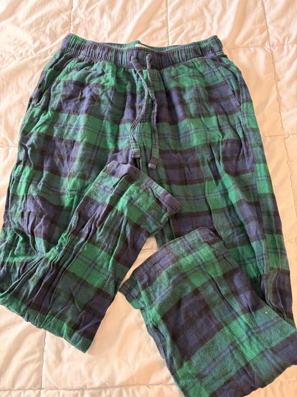Women's Green & Navy Plaid Lounge PJ Pants